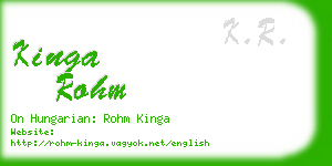 kinga rohm business card